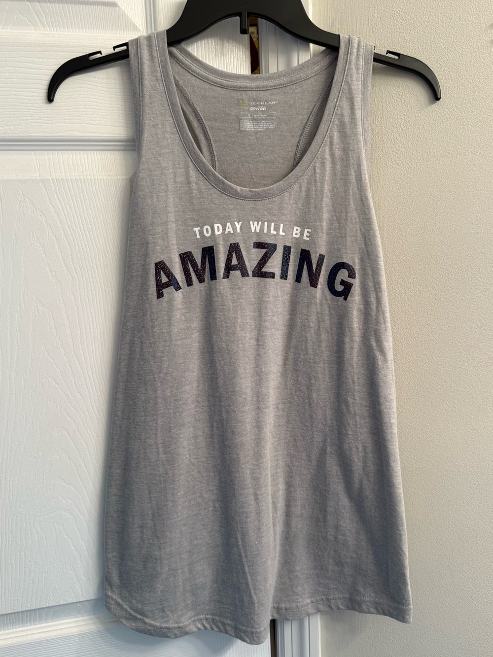 tek gear Light Gray 'Today Will Be Amazing' Womens Tank Top